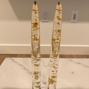 Glass Gold Candle Sticks